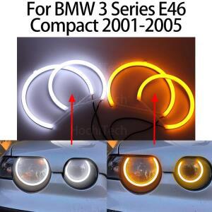 스위치 백 코튼 라이트 LED 엔젤아이즈 듀얼 화이트 앰버 BMW 3 시리즈 E46 컴팩트 2001