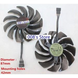 기가바이트 GTX960/1060/580/1050Ti 1080Ti GTX1050/770/660 T129215SU 12V 0.50AMP 88mm 그래픽 카드용 PCC GPU 냉각 쿨러
