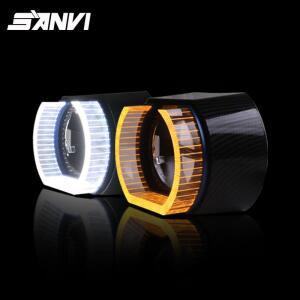 SANVI 3.0 인치 매트릭스 엔젤 아이즈 110mm 화이트 옐로우 슈라우드 헬라 3R G5 BI LED 프로젝터 렌즈 DRL