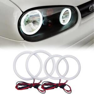 폭스바겐 골프 MK4 1J MK5 1K GL TDI R32 GTI 래빗용 4개 코튼 라이트 LED 엔젤 아이즈 헤일로 링 키트 DRL