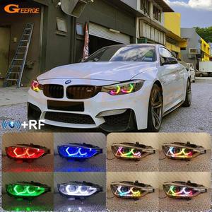울트라 브라이트 컨셉 M4 아이코닉 스타일 다이나믹 멀티 컬러 RGB LED 엔젤 아이즈 헤일로 링 BMW 3 시리