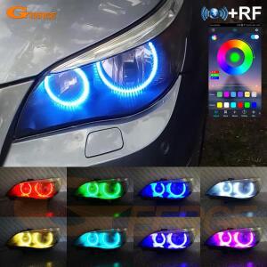 BMW E60 E61 M5 525i 530i Pre LCI BT App RF 리모컨 울트라 브라이트 멀티 컬러 RGB LED 엔젤아이즈 헤일
