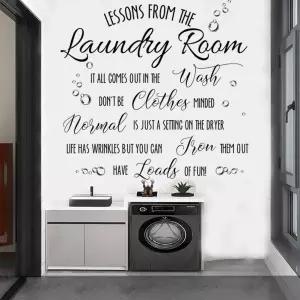 세탁실 데칼 인용문 The Laundry Room 벽 스티커 비닐 세탁 건조 세탁기 집 아파트 건조기 견언에서 얻은
