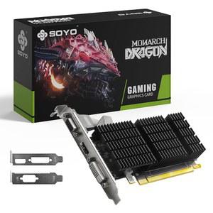 SOYO AMD 라데온 R5 230 로우 프로파일 그래픽 카드 2GB DDR3 64비트 VGA DVI HDMI 3A 윈도우 10 PC PCI EXPRESS X16 1용 SFF 비디오 엔트리 레벨 컴퓨터 GPU 팬리스 냉각