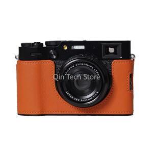 가죽 카메라 케이스 하프 보호 슬리브 커버 가방 베이스 박스 Fuji X100Vi Fujifilm 액세서리 사진 촬영용