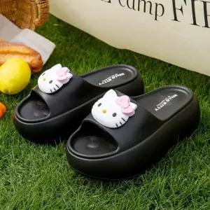 헬로키티 페이스 키높이 슬리퍼 240mm-블랙