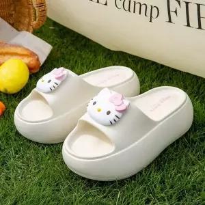 헬로키티 페이스 키높이 슬리퍼 240mm-화이트