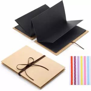미니 스크랩북 4.5x7인치 작은 앨범 브라운 페이지 포함 DIY 스티커 하드커버 메모리북 아코디언 어드벤처