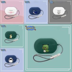 Beats Solo Buds 케이스 이어폰 실리콘 이어 버드 녹색 공룡 소프트 보호 헤드폰 커버 헤드셋 스킨 (로프 포함)