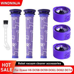 다이슨 V6 용 HEPA 필터 DC58 DC59 DC61 DC62 DC74 동물용 절대 진공 액세서리 프리 필터 포스트 필터 교체 부품