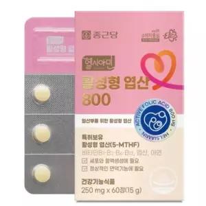 250mg 종근당 엽산800 활성형 헬시아민 60정 x