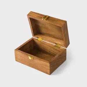 멜라 아티잔스 7인치 x 5인치 3.5인치 아카시아 우드 사진 보관함 - 보석 문서 및 홈 데코 액센트를 위한