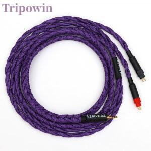 Tripowin GranVia 26AWG 36 가닥 x 4 코어 HD650 HIFIMAN ANANDA Purple 용 수제 헤드폰 교체 케이블