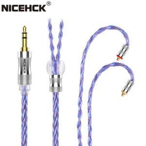 NICEHCK SpACeCloud 플래그십 6N Litz 실버 도금 OCC  7N 믹스 동축 이어폰 케이블 Brery 용 3.5/2.5/4.4mm