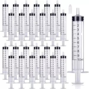 25팩 10ml 플라스틱 주사기 커버 캡이 있는 루어 슬립 팁 액체 젤로 샷용 계량 물주기 리필 먹이주기용