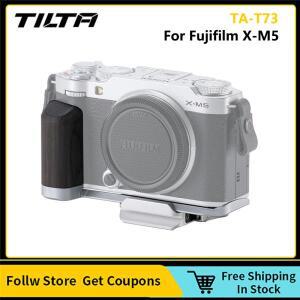 TILTA TA-T73 Fujifilm X-M5 기본 키트 용 빈티지 카메라 케이지 나무 그립이있는 가죽 케이스 핫슈 엄지