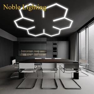 미용실, 체육관용 조광 가능한 육각형 LED 천장 조명 6000K-6500K 밝은 백색 AC85-265V 이발소/도서관/작업