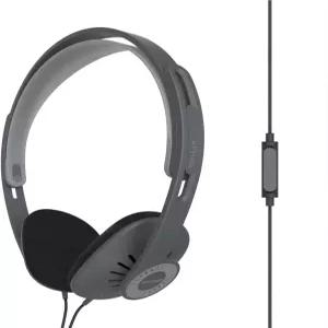 Koss KPH30iK 레트로 스타일 온이어 헤드폰 인라인 마이크 및 터치 리모컨 D-프로필 디자인 3.5mm 플러그