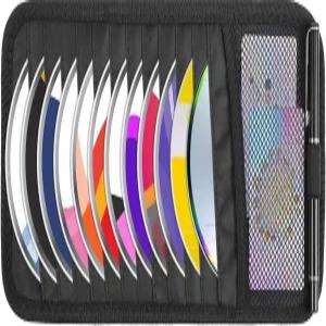 트링크리티 블랙 카 CD 케이스 홀더 DVD 차량용 바이저 보관 오랑자이저 대용량 12개의 슬리브 1개 메쉬