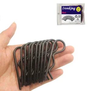언킹 10Pcs 건블랙 히치 핀 클립 R 리테이닝 트랙터 코터 헤어 모음 스프링 리테이너 키트 잠금 시스템