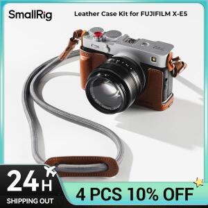 SmallRig X-E5 하프 케이스, 가죽 어깨끈이 있는 FUJIFILM 카메라 키트 브라운/블랙 색상 5449