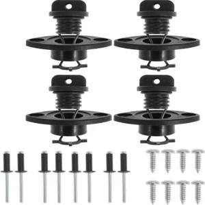 카약 배수 플러그 키트 스토퍼 보트용 딩기용 카누용 스커퍼 붕 나사 및 블라인드 리벳 4Pc