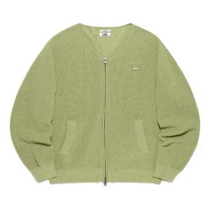 리 집업 브이넥 가디건 라이트 그린 LE2501CD01LN 4737369
