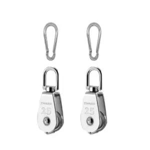 2PCS M25 싱글 풀리 블록 304 스테인리스 스틸 회전 케이블 팅/행잉 헤비 듀티 와이어 로프 걸이 견인 휠