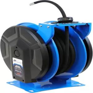 맥노트 M3 슬로우 리트랙션 그리스 안전 호스 릴 1/4 x 50피트 헤비 듀티 듀얼 받침대 5800PSI