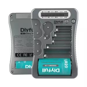 LCD 디스플레이가 장착된 Dlyfull 범용 배터리 테스터 AAA C D 9V CR2032 CRV3 CRP2 1.5V/3V 버튼 셀