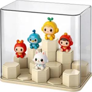 COSYOO DIY 스태커블 피규어 디스플레이 케이스 14개의 이동식 육각형 블록이 있는 아크릴 상자 대형 방진