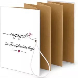KJUMBYW Engagement 소형 DIY 스크랩북 앨범 4.8x7 인치 Let the Adventure Begin 허니문 스트레처블