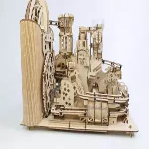 LENAOBEN 3D 나무 퍼즐 론 볼 마블 런 모델 빌드 키트 스팀펑크 DIY 기계식 조립 책상 장식