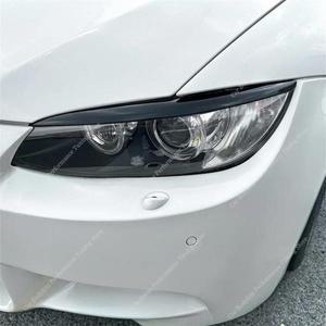 BMW E92 E93 2Pcs ABS 광택 헤드 라이트 사악한 눈썹 눈꺼풀 3 시리즈 325i 330i Pre-LCI 3D 스티커 튜닝