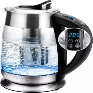OVENTE 전기 유리 주전자 물 보일러 1.8리터 BPA 프리 - 스테인리스 인퓨저 포함 1500W 설정 온도 조절