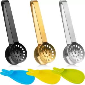 GTILE 3 PCS 티백 압착기 실리콘 홀더 스테인리스 스틸 스트레이너 티 드링커용 필터 큐브 주방 홈 실버