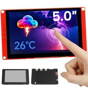 엘레크로우 ESP32 디스플레이 800 480 아크릴 케이스 포함 5인치 HMI 베이직 RGB TFT LCD 터치스크린 32비트 LX6 듀얼 코어 프로세서 최대 240MHZ 아두이노 LVGL PLATFORMIO MICROPYTHON과 호환 가능