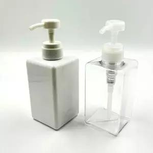 사각 투명 펌프 욕실 공병 450ml 핸드워시 샴푸 세제 디스펜서