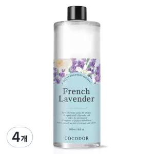 코코도르 디퓨저 호텔식 디자인 리필 프렌치라벤더 500ml 4개