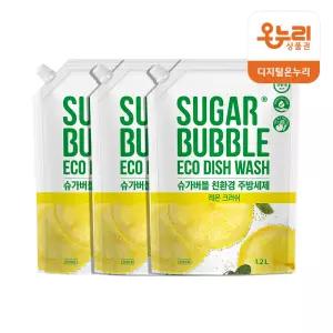 슈가버블 친환경 주방세제 레몬크러쉬 리필 1.2L 3개