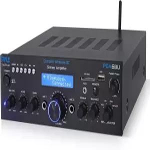 Pyle Bluetooth 파워 앰프 - 200W 듀얼 채널 사운드 USB-A가 장착된 스테레오 리시버 에코가 간편한 노래방