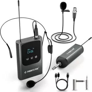 페닉스 프로 싱글 디지털 무선 마이크 시스템 미니 리시버 바디팩 송신기 포함 900MHz UHF 대역 15채널