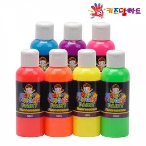 키즈맘아트 미술놀이 핑거페인트 형광색 120ml x 7색 세트