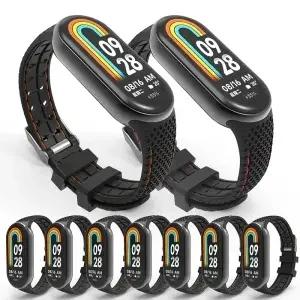 Mi Band 8 9 용 실리콘 스트랩 Xiaomi 팔찌 고무 시계 밴드 교체 Smartwatch 손목 Correa