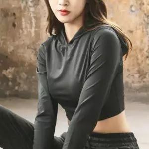티셔츠 긴팔 크롭 후드 스포츠 운동복 여성용
