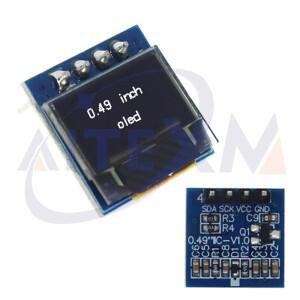 0.49인치 OLED 디스플레이 모듈 화이트 화면 64x32 I2C 인터페이스 SSD1306 드라이버 아두이노 AVR STM32 Y