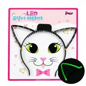 고양이 머리띠 LED 발광 머리장식 헤어 악세사리 파티용품 1개