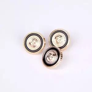 가디건 금장단추 원형 블랙 18mm