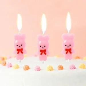 케이크초 해피니스리본토끼생일초3개입x3세트케이크장식초