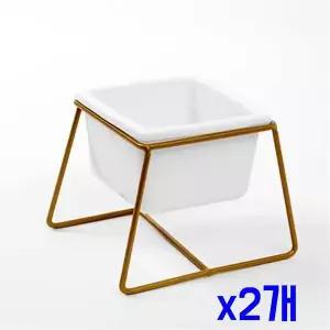 TBZ 인테리어 도자기 미니화분(골드 스탠드) x2개